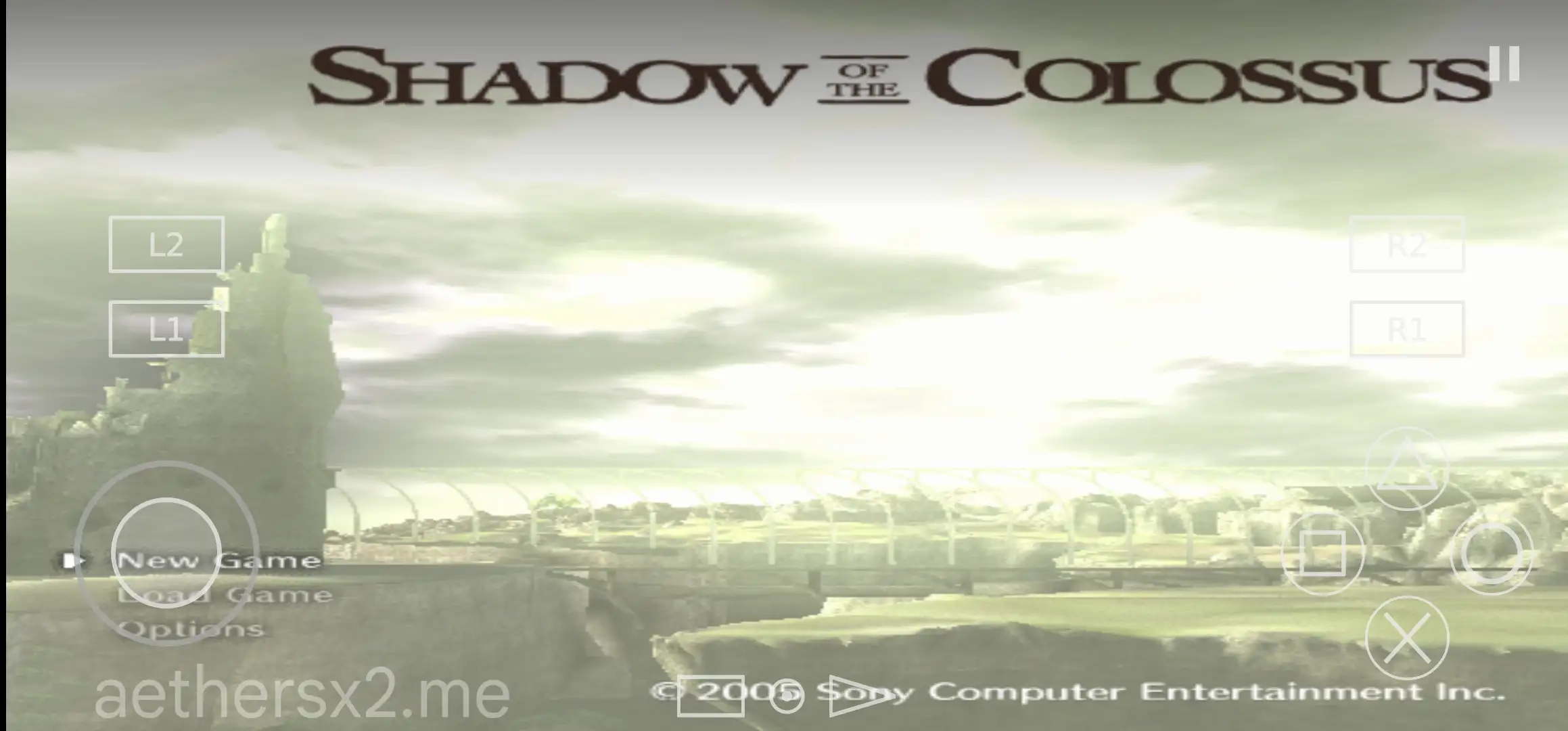 Shadow of the Colossus main view in AetherSX2