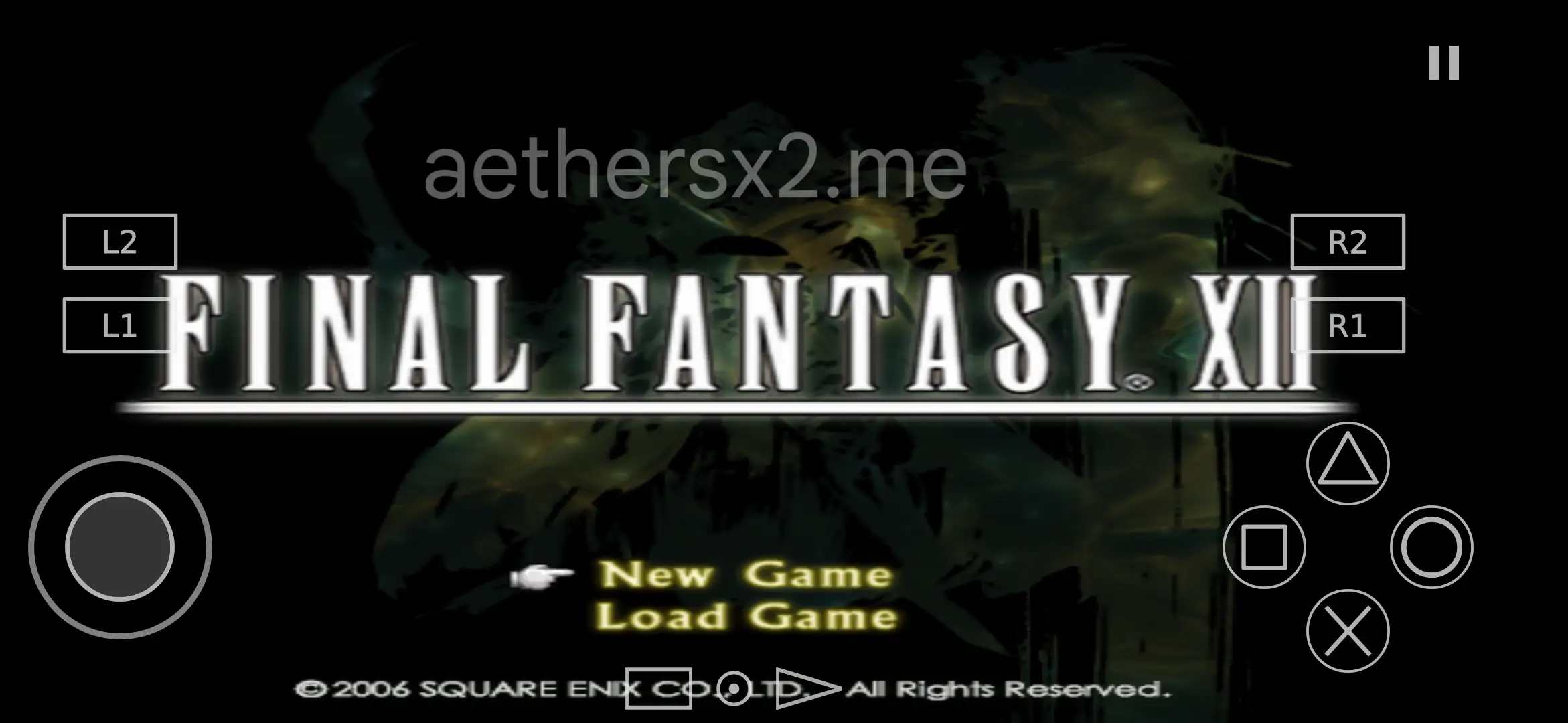 Final Fantasy XII main view in AetherSX2