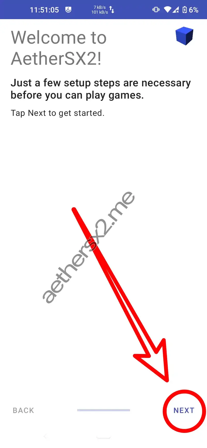 Step 1 AetherSX2 Installation - Welcome Screen