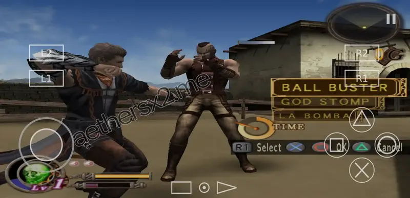 AetherSX2 successfully running God Hand game