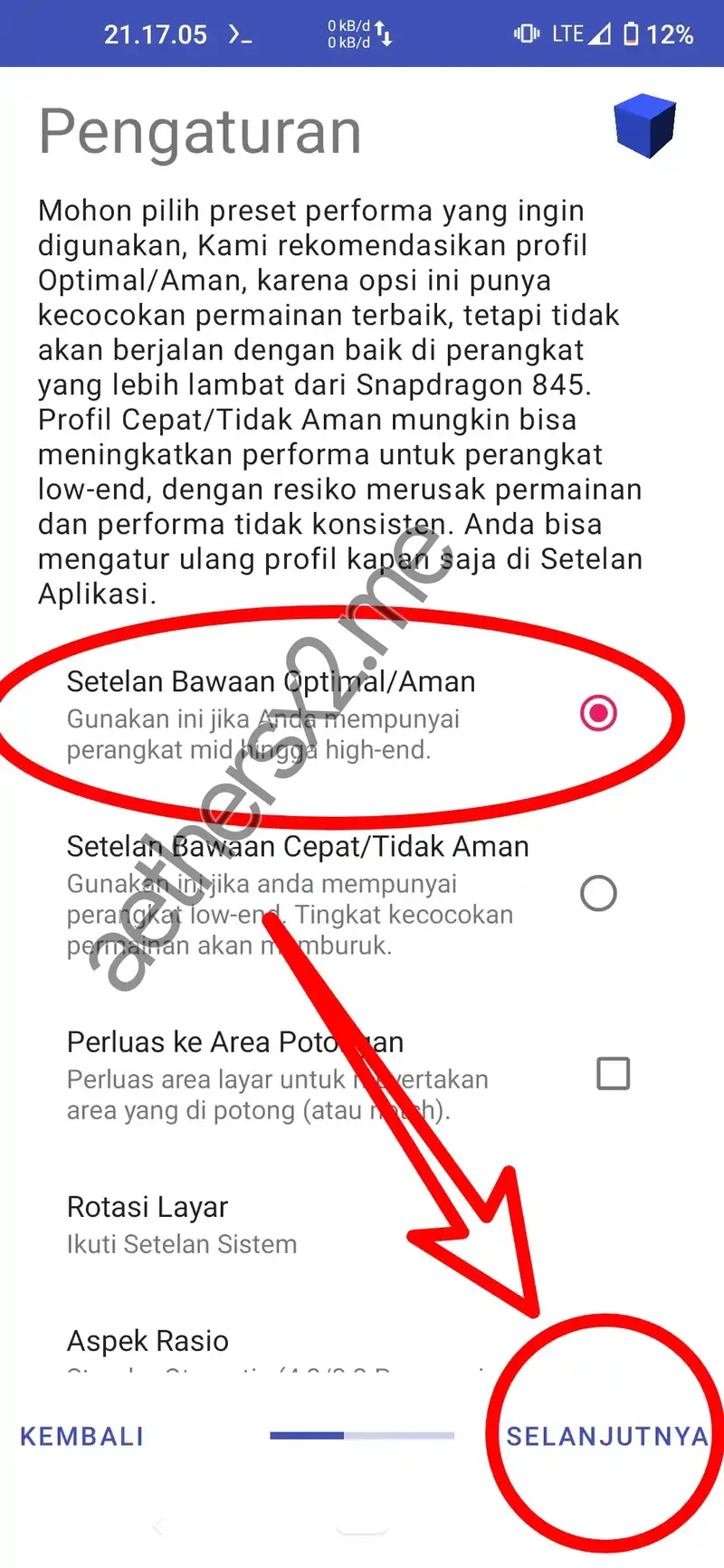 Langkah 3 Instalasi AetherSX2 - Pengaturan Performa