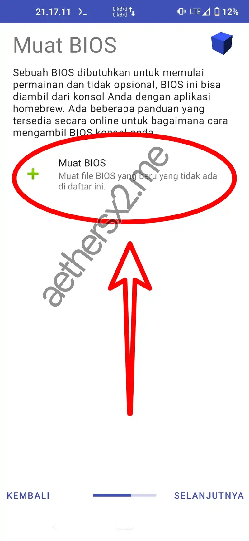 Langkah 4 Instalasi AetherSX2 - Muat BIOS