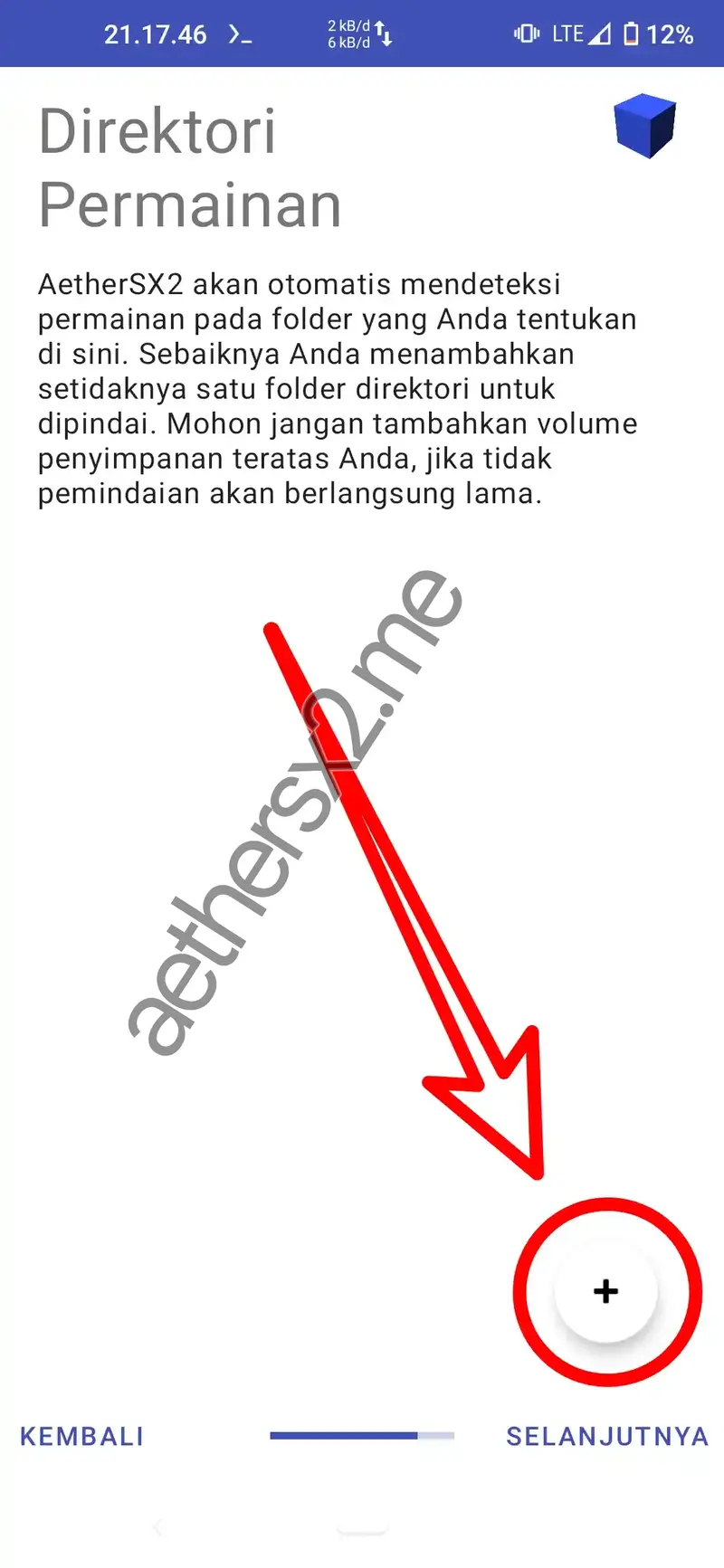 Langkah 7 Instalasi AetherSX2 - Tambah Direktori Game